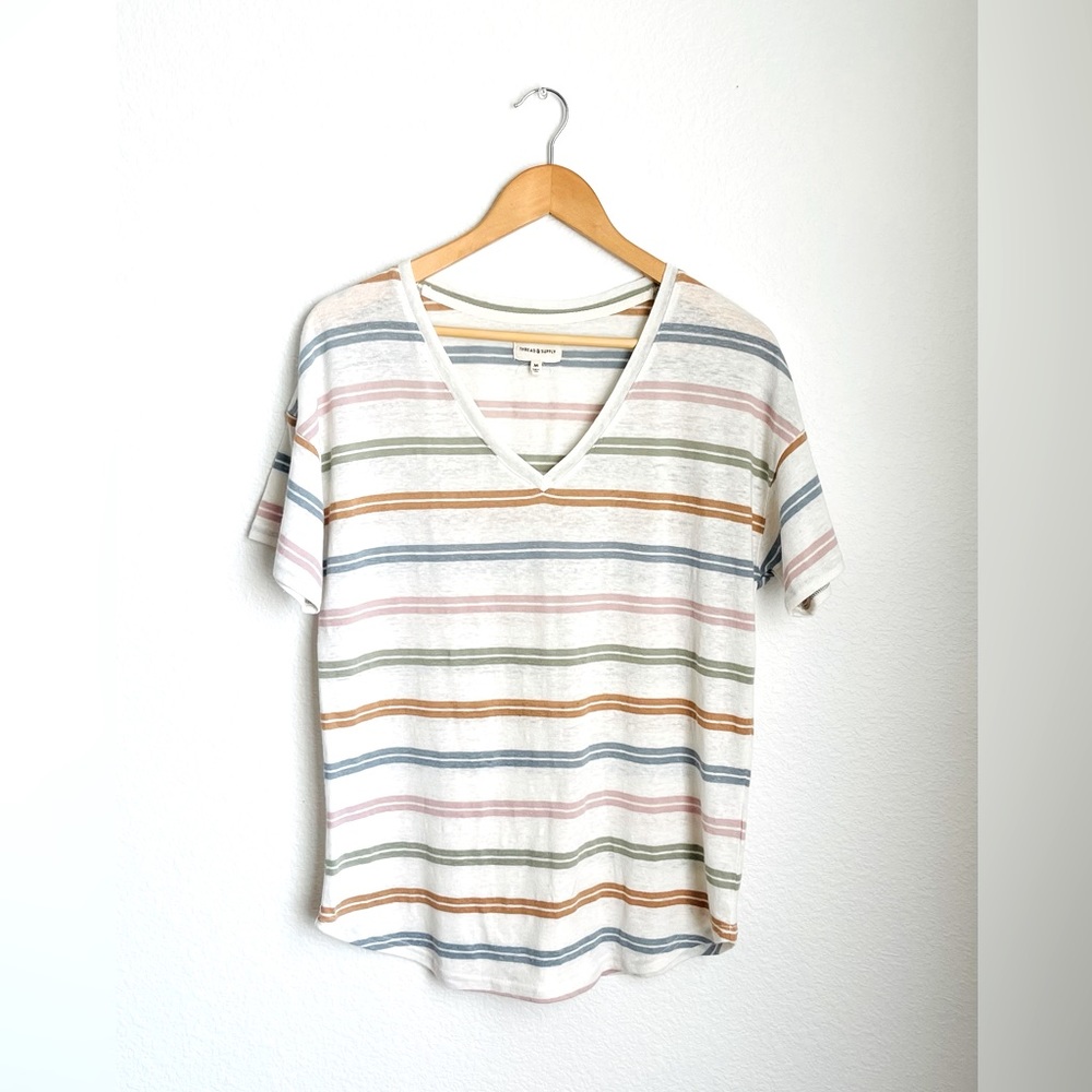 Thread & Supply V-neck Stripe Shirt